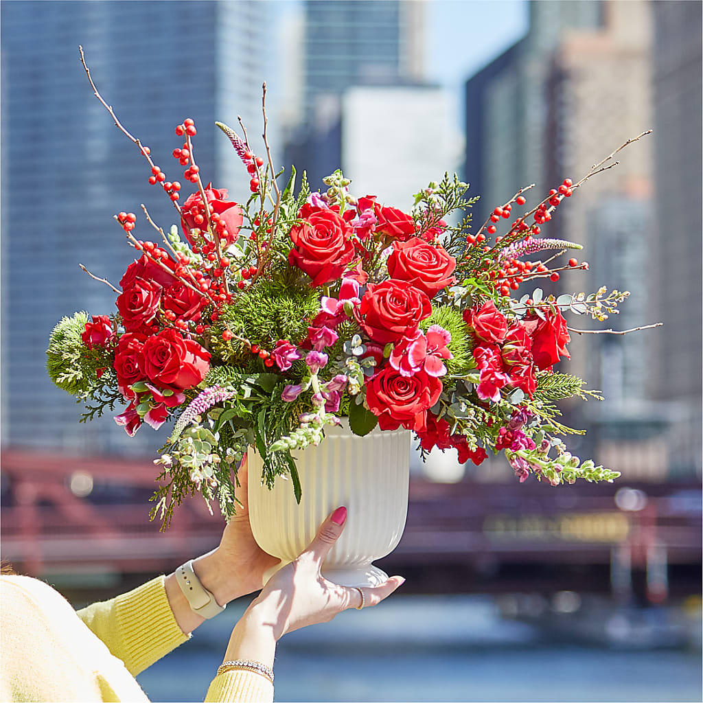 Big Red Bow Bouquet – James Floral Shoppe, Wilkinsburg PA
