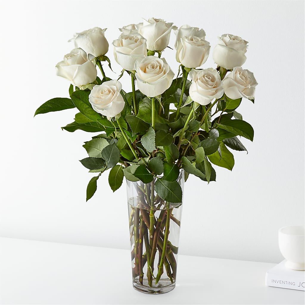 Long Stem White Rose Bouquet – James Floral Shoppe, Wilkinsburg PA