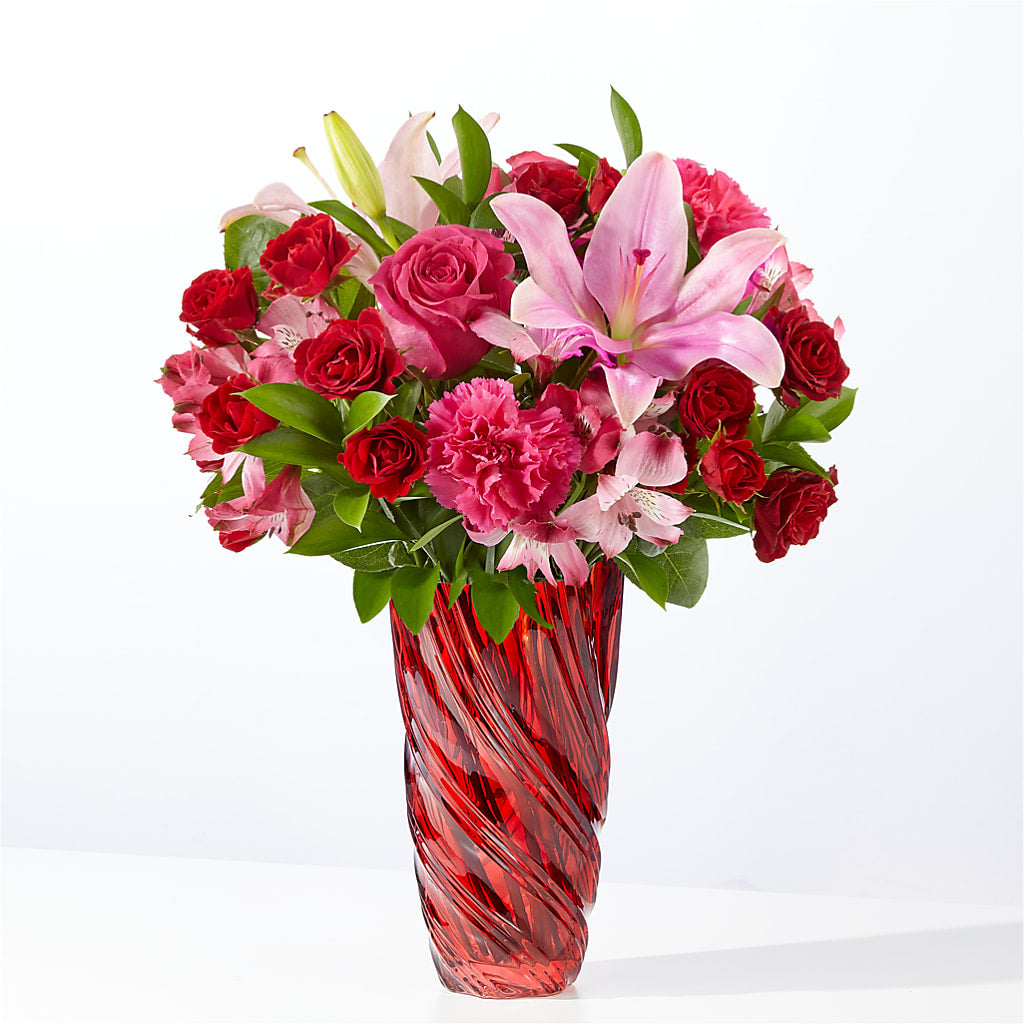 In Love Bouquet with Luxe Swirl Vase – James Floral Shoppe, Wilkinsburg PA