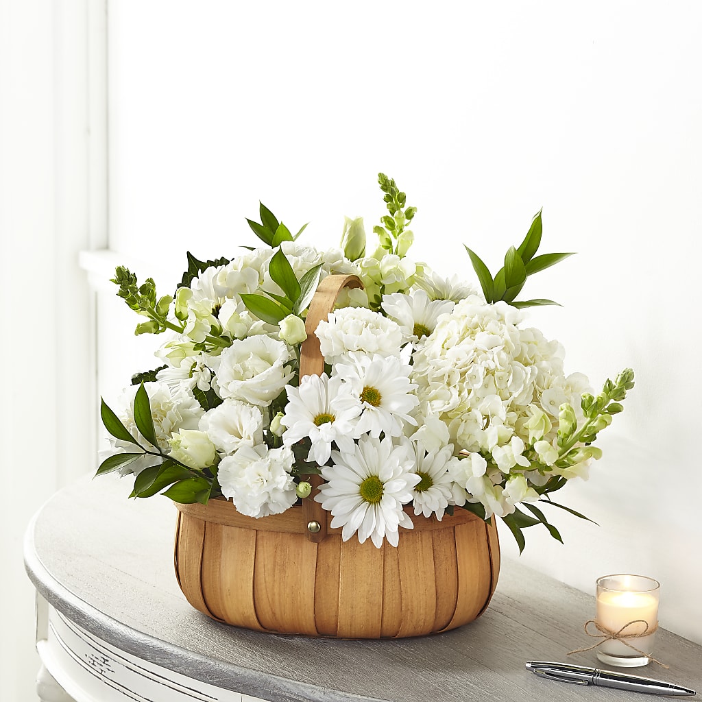 Pure Ivory Basket – James Floral Shoppe, Wilkinsburg PA