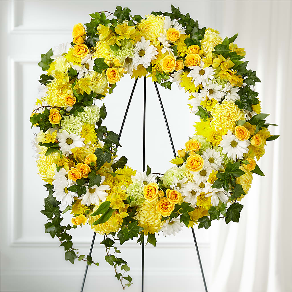 Golden Remembrance Wreath – James Floral Shoppe, Wilkinsburg PA
