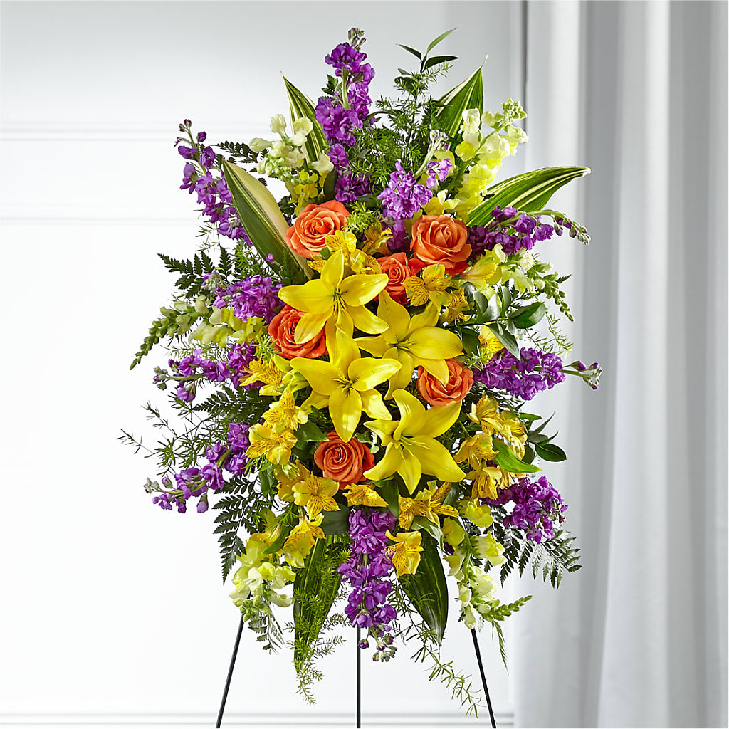 Thoughtful Prayers Standing Spray – James Floral Shoppe, Wilkinsburg PA