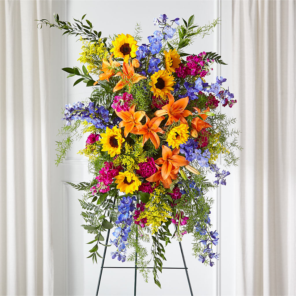 Sunlit Memories Standing Spray (Standard) – James Floral Shoppe, Wilkinsburg PA