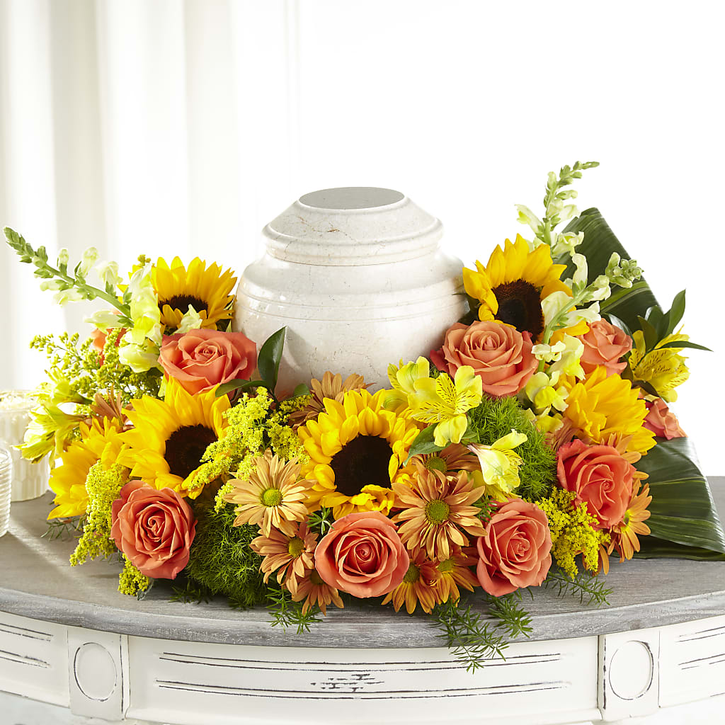Faithful Sunflower Cremation Adornment – James Floral Shoppe, Wilkinsburg PA