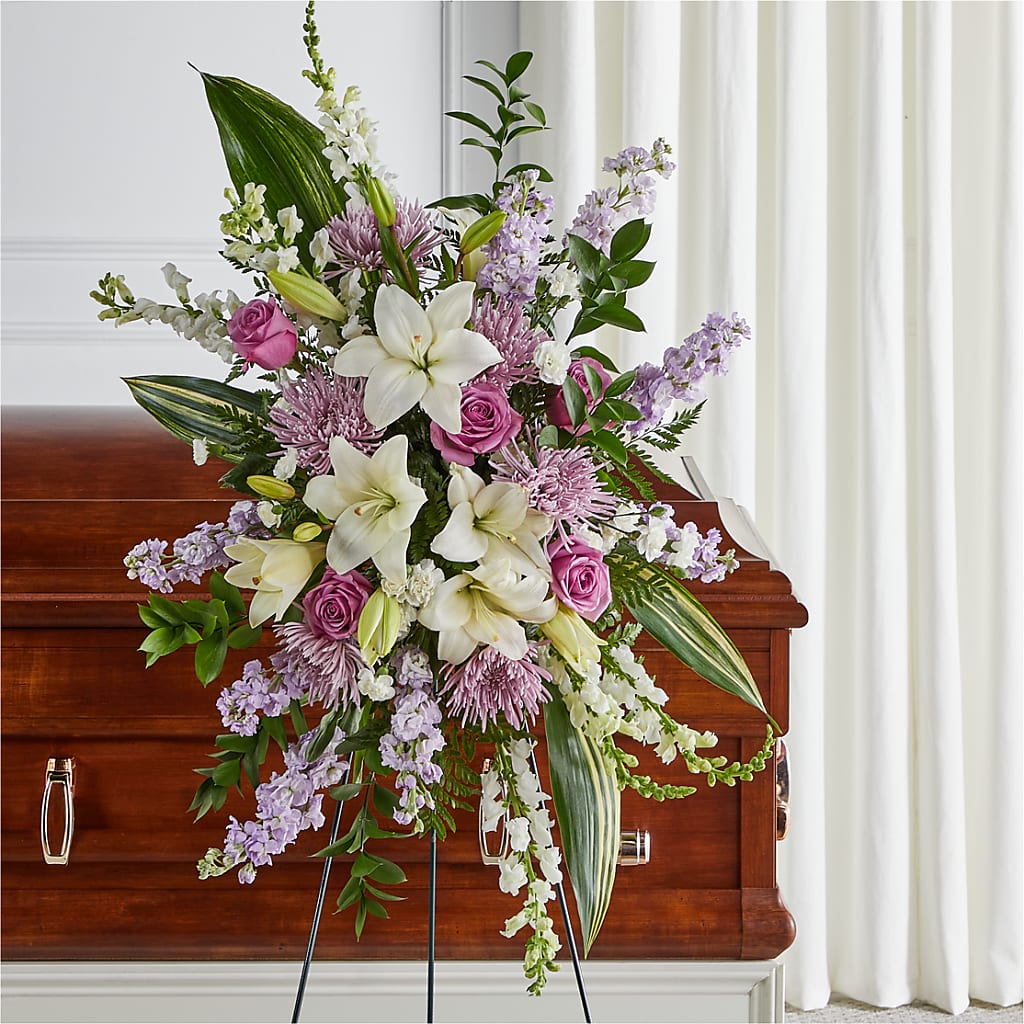 Grateful Hearts Standing Spray – James Floral Shoppe, Wilkinsburg PA