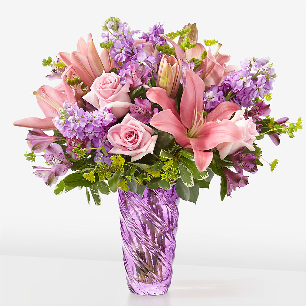 Precious Petals Bouquet with Luxe Swirl Vase – James Floral Shoppe, Wilkinsburg PA