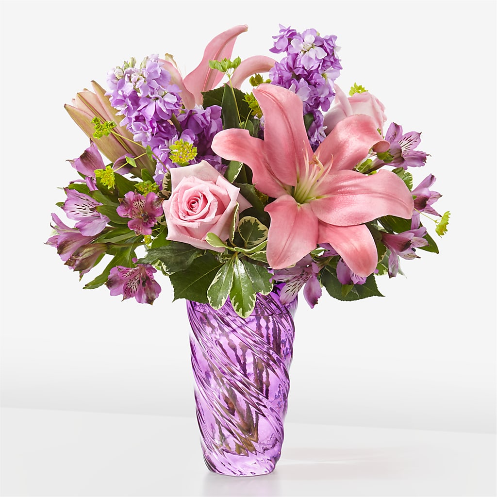 Precious Petals Bouquet with Luxe Swirl Vase – James Floral Shoppe, Wilkinsburg PA