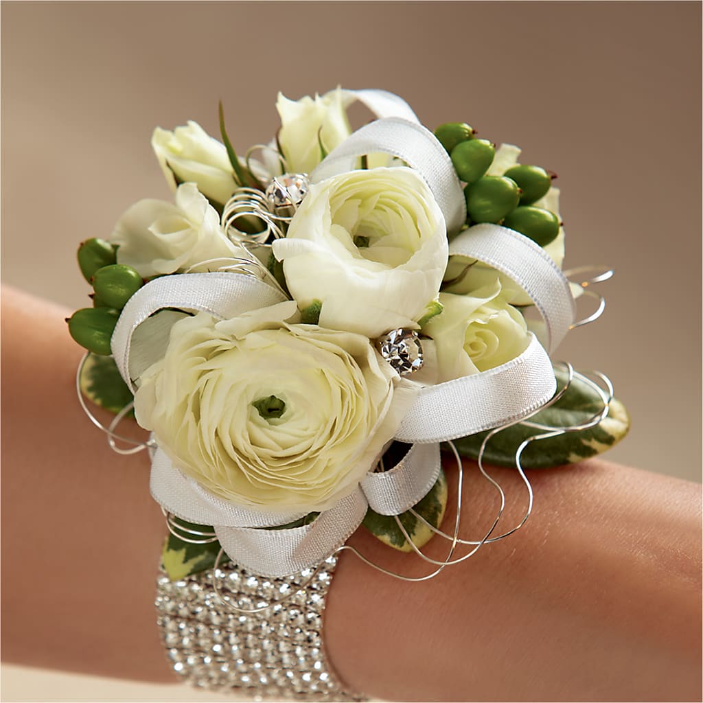 White Wedding Corsage – James Floral Shoppe, Wilkinsburg PA