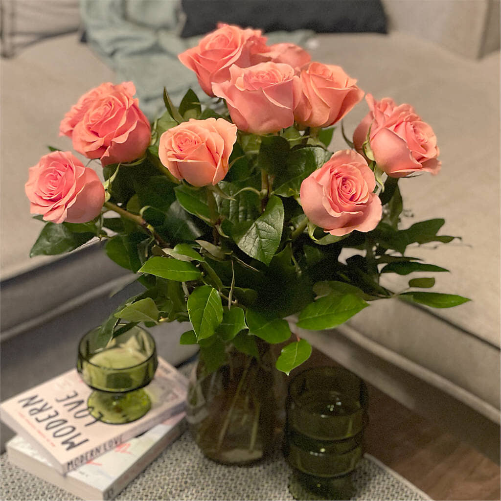 Long Stem Pink Rose Bouquet –  James Floral Shoppe, Wilkinsburg PA