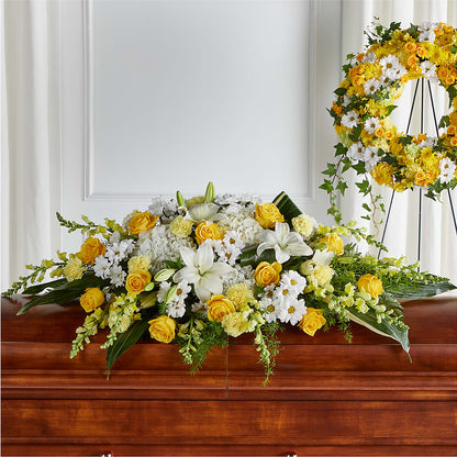 Golden Harmony Casket Spray –  James Floral Shoppe, Wilkinsburg PA