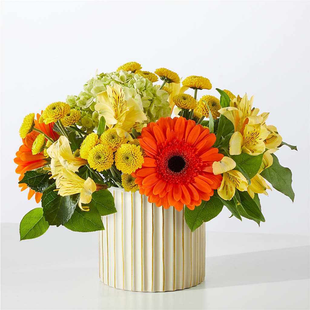 Autumn Sunshine Bouquet with Ivory Vase –  James Floral Shoppe, Wilkinsburg PA